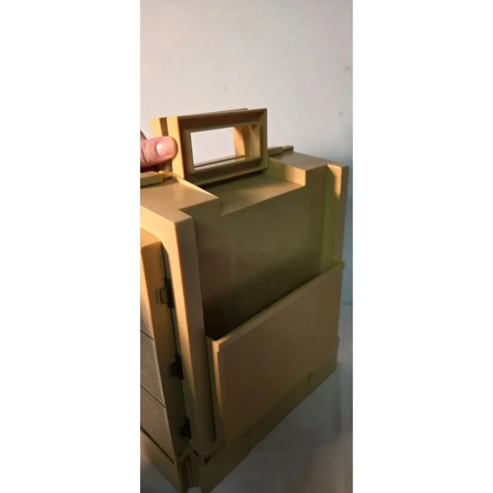 Vintage Plastic Sewing Organizer Box w/ Thread Bobbins & Notions Storage